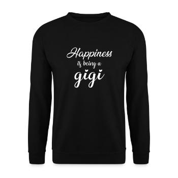Glück ist Gigi, Gigi, Geschenk für Gigi, Bl - Unisex Pullover - Schwarz - Vorne - Alina (178cm) & Michal (187cm)