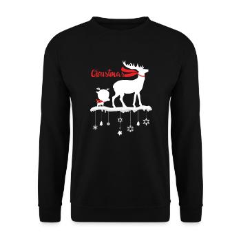 Noël drôle, Noël, pour Noël - Sweat-shirt Unisexe - noir - Devant - Alina (178cm) & Michal (187cm)
