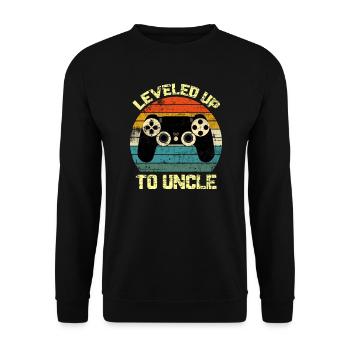 Nouveau cadeau d'oncle / mis à niveau pour les t-shirts de l'oncle / cadeau pour - Sweat-shirt Unisexe - noir - Devant - Alina (178cm) & Michal (187cm)