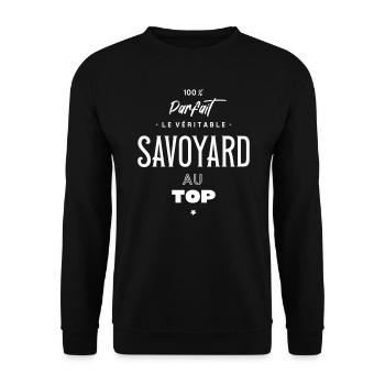 Le véritable savoyard au top - Sweat-shirt Unisexe - noir - Devant - Alina (178cm) & Michal (187cm)