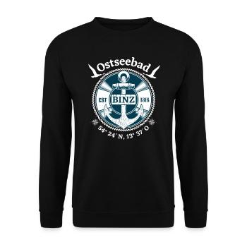 Binz, Baltic Sea resort, anchor - Unisex Sweatshirt - black - Front - Alina (178cm) & Michal (187cm)