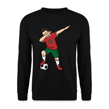 Dabbing Joueur de football garçons Maroc Football - Sweat-shirt Unisexe - noir - Devant - Alina (178cm) & Michal (187cm)