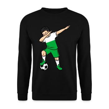 Dabbing Football Player Boys Wales Football - Unisex Sweatshirt - black - Front - Alina (178cm) & Michal (187cm)