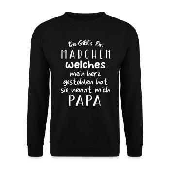 da gibt's ein madchen welches mein herz gestohlen - Unisex Pullover - Schwarz - Vorne - Alina (178cm) & Michal (187cm)