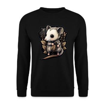 Opossum Chibi Fantasy Funny Trend Animals Rat - Unisex Sweatshirt - black - Front - Alina (178cm) & Michal (187cm)