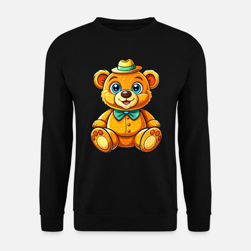 Teddy mit Hut - Unisex Pullover - Schwarz