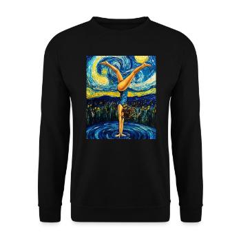 Van Gogh Gymnastics Girl Gymnast - Unisex Sweatshirt - black - Front - Alina (178cm) & Michal (187cm)