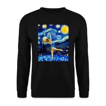 Van Gogh Gymnastics Girl Gymnast - Unisex Sweatshirt - black - Front - Alina (178cm) & Michal (187cm)