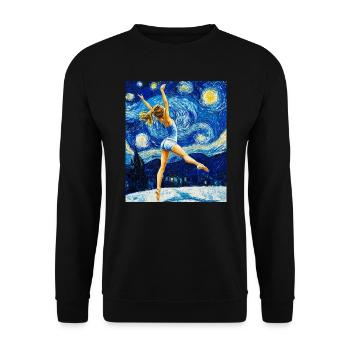 Van Gogh Gymnastics Girl Gymnast - Unisex Sweatshirt - black - Front - Alina (178cm) & Michal (187cm)