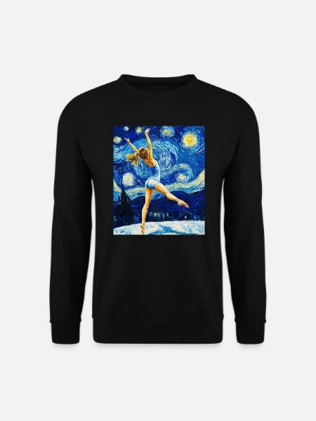 Van Gogh Gymnastik Mädchen Turnerin - Unisex Pullover - Schwarz