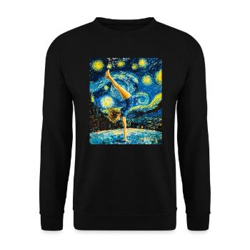 Van Gogh Gymnastik Mädchen Turnerin - Unisex Pullover - Schwarz - Vorne - Alina (178cm) & Michal (187cm)