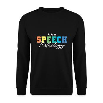 Logopäde Sprachtherapie Sprachtherapeut - Unisex Pullover - Schwarz - Vorne - Alina (178cm) & Michal (187cm)