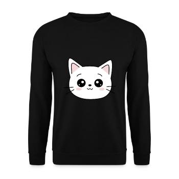 Kawaii Katze Kätzchen Kawaii - Unisex Pullover - Schwarz - Vorne - Alina (178cm) & Michal (187cm)