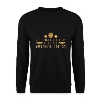 Pottery Pottery Ceramics - Unisex Sweatshirt - black - Front - Alina (178cm) & Michal (187cm)