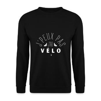 J Peux Pas J Ai Vélo - Sweat-shirt Unisexe - noir - Devant - Alina (178cm) & Michal (187cm)