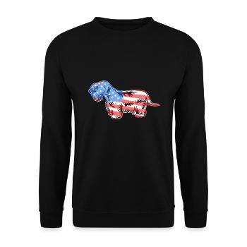 Sealyham Terrier Sealyham Terrier Flag - Unisex Sweatshirt - black - Front - Alina (178cm) & Michal (187cm)
