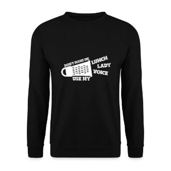 Cafeteria Mitarbeiterin Lunch Lady Kantine - Unisex Pullover - Schwarz - Vorne - Alina (178cm) & Michal (187cm)