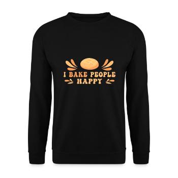 Baking bread Bread bakers Baking sourdough - Unisex Sweatshirt - black - Front - Alina (178cm) & Michal (187cm)