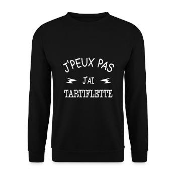 J'peux pas j'ai tartiflette - Sweat-shirt Unisexe - noir - Devant - Alina (178cm) & Michal (187cm)
