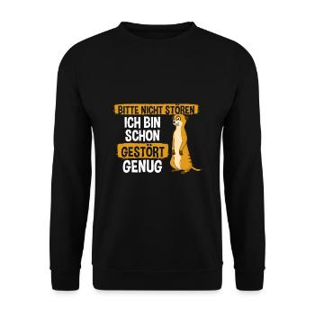 Bitte Nicht Stören Ich Bin Schon Gestört Genug - Unisex Pullover - Schwarz - Vorne - Alina (178cm) & Michal (187cm)