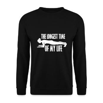 Planking - Abs Workout Cardio Funny - Gym - Unisex Pullover - Schwarz - Vorne - Alina (178cm) & Michal (187cm)