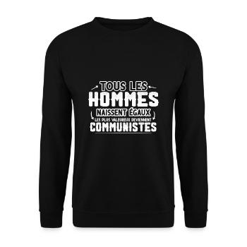 Communiste cadeau drôle humour communisme - Sweat-shirt Unisexe - noir - Devant - Alina (178cm) & Michal (187cm)