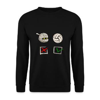 lustige VOLLEYBALL-motivation VOLLEYBALLSPIELER - Unisex Pullover - Schwarz - Vorne - Alina (178cm) & Michal (187cm)
