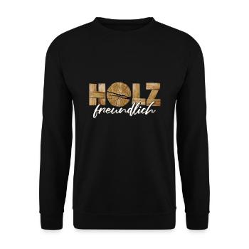 holzfreundlich - Unisex Pullover - Schwarz - Vorne - Alina (178cm) & Michal (187cm)