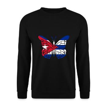 Cuba Kuba Flagge National Havanna Geschenk - Unisex Pullover - Schwarz - Vorne - Alina (178cm) & Michal (187cm)