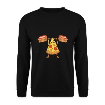 Pizza Carton Dumbbells Fitness Training Pizza - Unisex Sweatshirt - black - Front - Alina (178cm) & Michal (187cm)