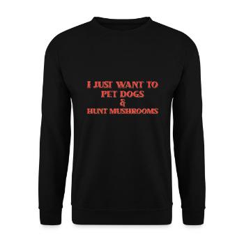 Pilze sammeln Pilzsammler - Unisex Pullover - Schwarz - Vorne - Alina (178cm) & Michal (187cm)