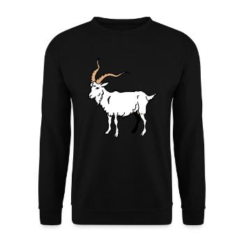 Ziegenbock - Unisex Pullover - Schwarz - Vorne - Alina (178cm) & Michal (187cm)