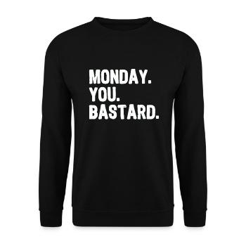 Lundi. Vous. Bastard. blanc - Sweat-shirt Unisexe - noir - Devant - Alina (178cm) & Michal (187cm)