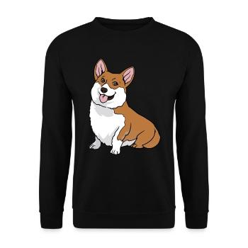Funny Cool Cute Welsh Corgi Dog - Unisex Sweatshirt - black - Front - Alina (178cm) & Michal (187cm)