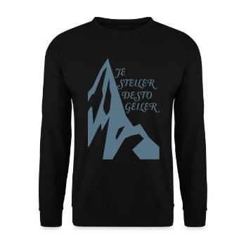 Berg T-Shirt - Je Steiler Desto Geiler - Unisex Pullover - Schwarz - Vorne - Alina (178cm) & Michal (187cm)