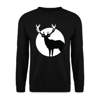 Cerf - Sweat-shirt Unisexe - noir - Devant - Alina (178cm) & Michal (187cm)