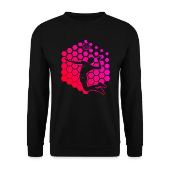 Volley Volleyball Damen Volleyballer Beachvolleyba - Unisex Pullover - Schwarz - Vorne - Alina (178cm) & Michal (187cm)
