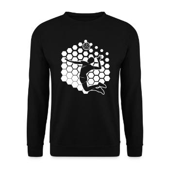 Beach Volley Volleyball Herren Damen Beachvolleyba - Unisex Pullover - Schwarz - Vorne - Alina (178cm) & Michal (187cm)