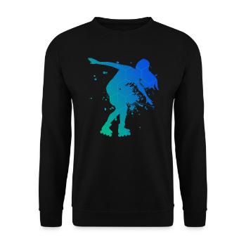 Rollerskaten Roller Skates Roller Skating - Unisex Sweatshirt - black - Front - Alina (178cm) & Michal (187cm)