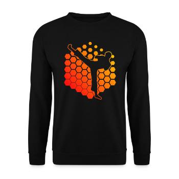 Herren Kickboxing Kickbox Kickboxer Kickboxen - Unisex Pullover - Schwarz - Vorne - Alina (178cm) & Michal (187cm)