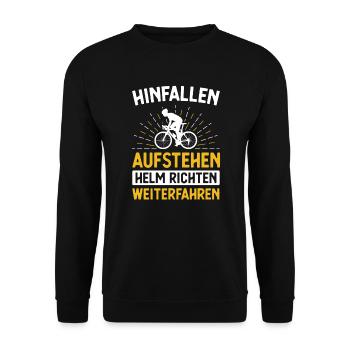 Radfahrer Bike Fahrrad - Unisex Pullover - Schwarz - Vorne - Alina (178cm) & Michal (187cm)