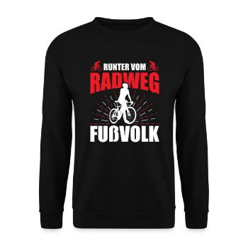 Radfahrer Bike Fahrrad - Unisex Pullover - Schwarz - Vorne - Alina (178cm) & Michal (187cm)