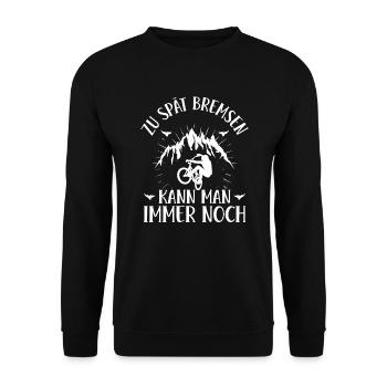 Radfahrer Mountainbike Fahrrad - Unisex Pullover - Schwarz - Vorne - Alina (178cm) & Michal (187cm)