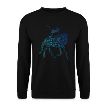 Saut en équipe, gymnastique artistique à cheval - Sweat-shirt Unisexe - noir - Devant - Alina (178cm) & Michal (187cm)