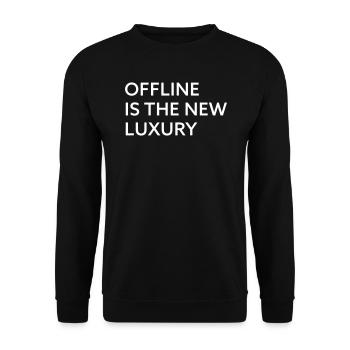 Offline is the new luxury - Unisex Pullover - Schwarz - Vorne - Alina (178cm) & Michal (187cm)