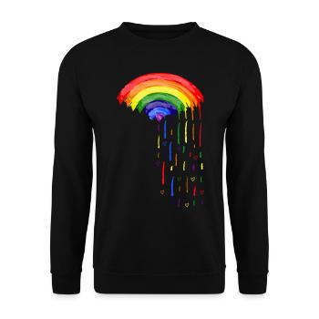 Love Rainbow Rain - Unisex Sweatshirt - black - Front - Alina (178cm) & Michal (187cm)