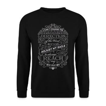 Passen Sie meine Segel an, erreichen Sie mein Ziel! - Unisex Pullover - Schwarz - Vorne - Alina (178cm) & Michal (187cm)