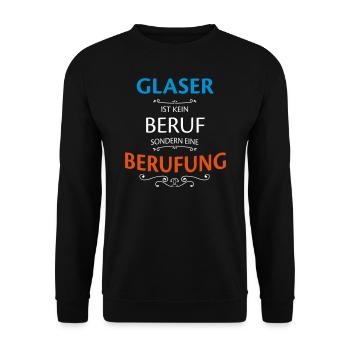 Glaser Beruf - Unisex Pullover - Schwarz - Vorne - Alina (178cm) & Michal (187cm)