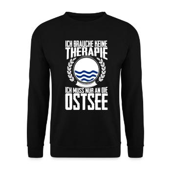 Therapie Ostsee - Urlaub Geschenk Rügen Fehmarn - Unisex Pullover - Schwarz - Vorne - Alina (178cm) & Michal (187cm)