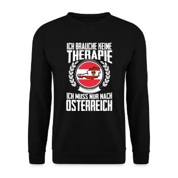 Therapie Österreich Urlaub Geschenk Tirol Kärnten - Unisex Pullover - Schwarz - Vorne - Alina (178cm) & Michal (187cm)